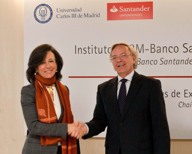 Daniel Peña, Chancellor of the Universidad Carlos III de Madrid (UC3M), and Ana Botín, president of Banco Santander 