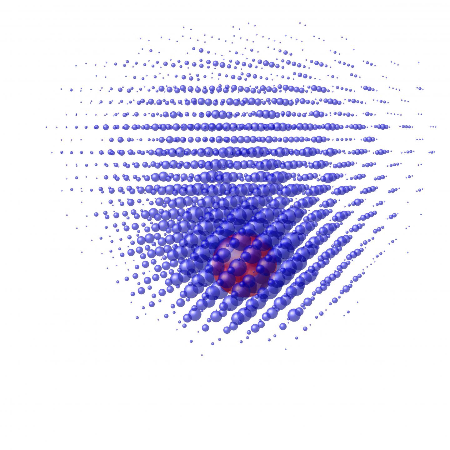 CAPTION This is an eectron wave in a phosphorus atom, distorted by a local electric field. CREDIT Dr. Arne Laucht