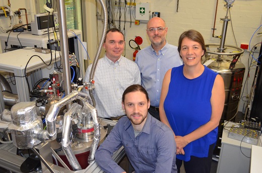 CAPTION This picture shows from left to right Dr Matthew House, Sam Hile (seated), Scientia Professor Sven Rogge and Scientia Professor Michelle Simmons of the ARC Centre of Excellence for Quantum Computation and Communication Technology at UNSW. CREDIT Deb Smith, UNSW Australia