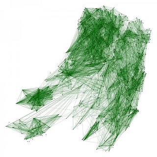 CAPTION Network of potentially infectious contacts between farms generated by veterinarians' on-farm visits. CREDIT Rossi et al.