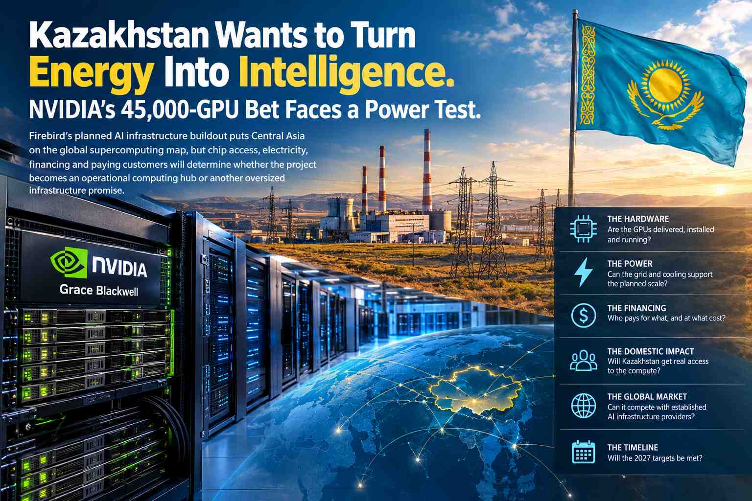 Kazakhstan wants to turn energy into intelligence: NVIDIA’s 45,000 GPU bet faces a power test