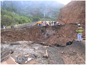 Figure 1: The crater resulting from the Spanish Fork Detonation 