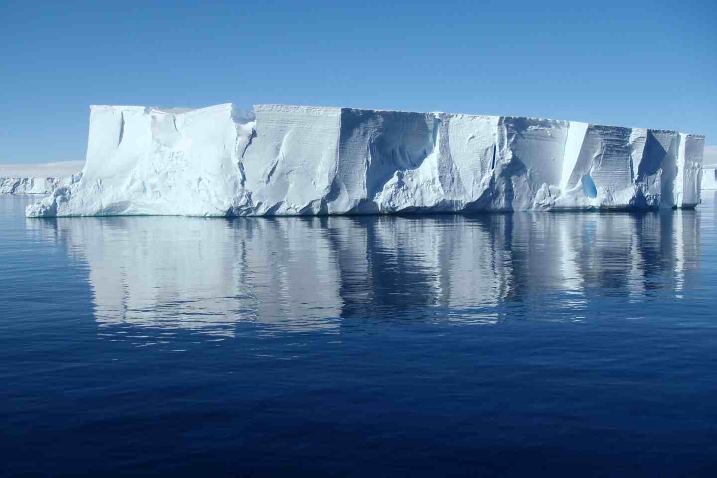 Icebergs near Bear Peninsula in West Antarctica are being studied as part of the International Thwaites Glacier Collaboration. (Photo by Amy Chiuchiolo, National Science Foundation, licensed under CC BY 4.0 - cropped from original)