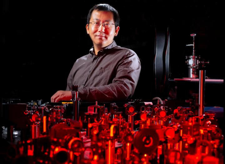 CAPTION Jigang Wang and his research group use quantum terahertz spectroscopy to access, study and control quantum states of matter.  CREDIT Christopher Gannon/Iowa State University