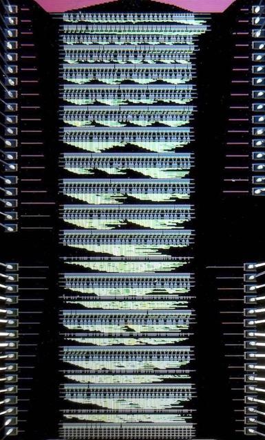 Microphotograph of a 32-bit AQFP bitonic sorter generated by the proposed auto synthesis framework. This circuit contains 7557 Josephson superconducting junctions, which is the largest auto-designed system-level AQFP circuit.