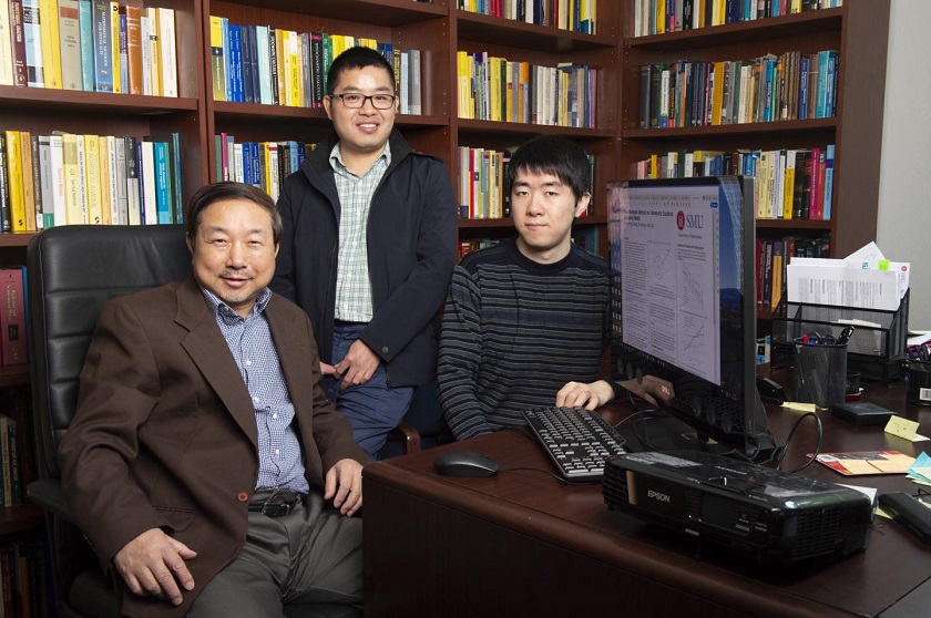 CAPTION (From Left) Wei Cai, Dr. Bo Wang and Wenzhong Zhang.  CREDIT Photo courtesy of SMU (Southern Methodist University), Hillsman S. Jackson