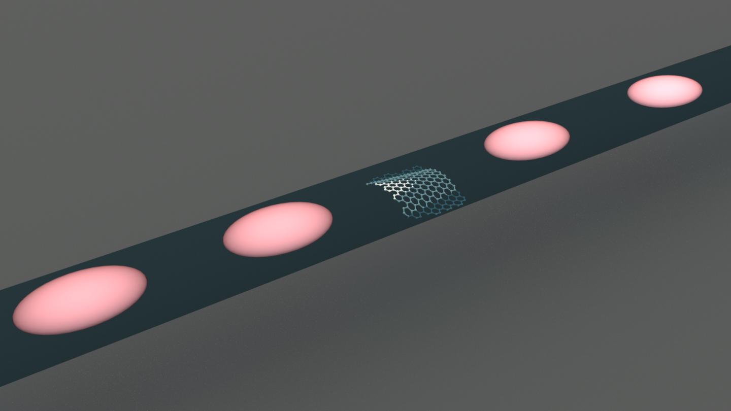 A closer look at the single photon emitter designed by researchers in Sweden.  CREDIT Ali Elshaair