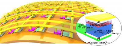 This is a schematic of a fully functional flexible memory array on flexible substrates.