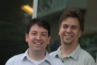 MD Anderson Cancer Center systems biologist Christian Ray (left) and Rice University bioengineer Oleg Igoshin.  Credit: Jeff Fitlow/Rice University