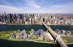 Aerial Rendering of New Cornell University-Technion Applied Sciences Campus on Roosevelt Island