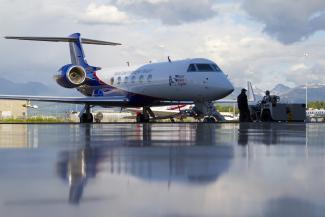 The GV in Anchorage, Alaska during HIPPO. ©UCAR, Photo by Carlye Calvin.