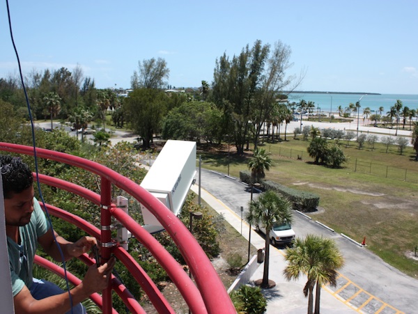 One of the cameras looking over Miami’s Biscayne Bay.