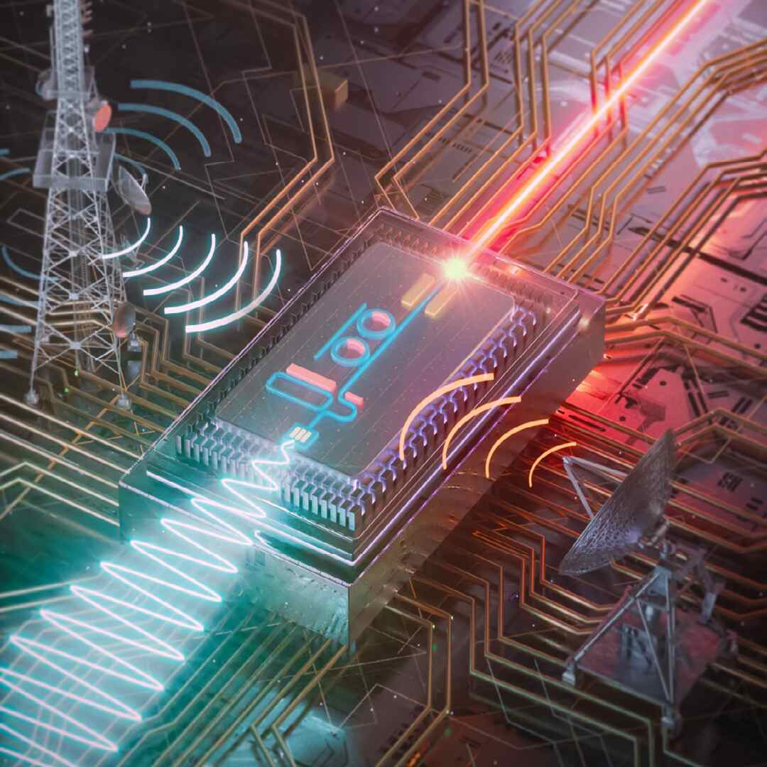 Illustration of how the integrated microwave photonic filter helps to separate signals of interest from background noise or unwanted interference in complex electromagnetic environments.