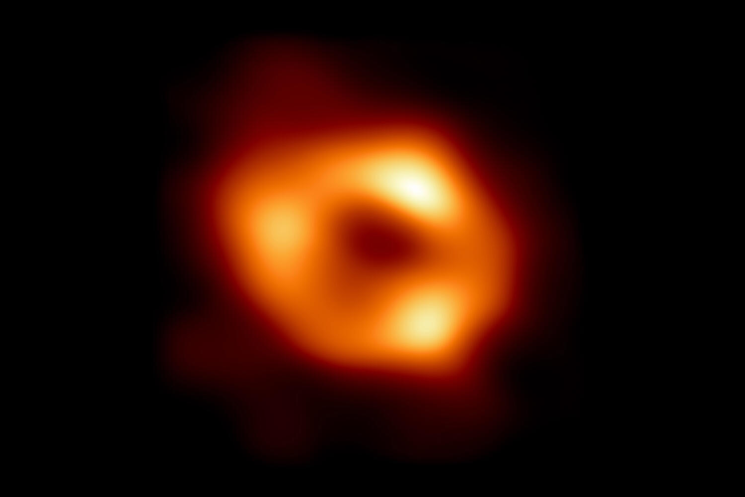 The first image of Sagittarius A*, the supermassive black hole at the center of our galaxy.