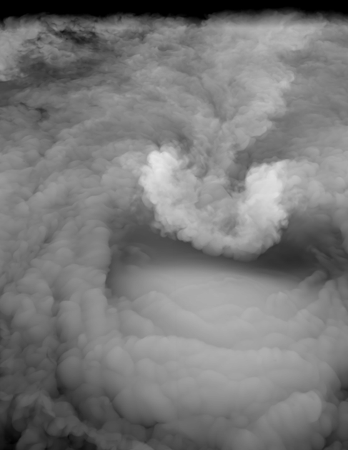 A 3D rendering of the simulation experiment that produces the AACP in the the sheltered side or lee of the overshooting top. (Image credit: Leigh Off, David Semeraro)