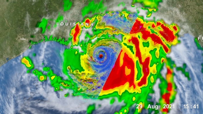 Hurricane Ida's recent impact to Louisiana and the surrounding Gulf coast states is estimated to reach $95 billion in damages.  CREDIT Credit: JAXA/VPM Satellite, NASA Scientific Visualization Studio