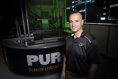 Equipping computer models with “covert cognizance” could protect electric grids, manufacturing facilities and nuclear power plants from hackers, says Hany Abdel-Khalik, a Purdue associate professor of nuclear engineering. (Purdue University photo/Vincent Walter)