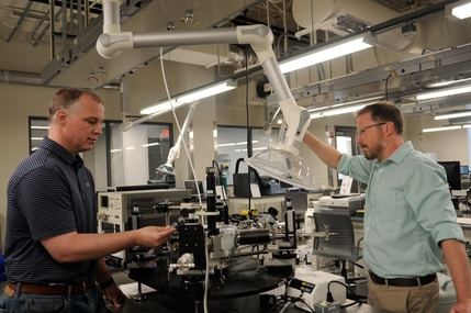 While Matt Maschmann (left) focuses on the integration of AI and machine learning into materials processing, Derek T. Anderson is working alongside him to help make AI more intelligent by determining how to better integrate human knowledge into the artificial world.