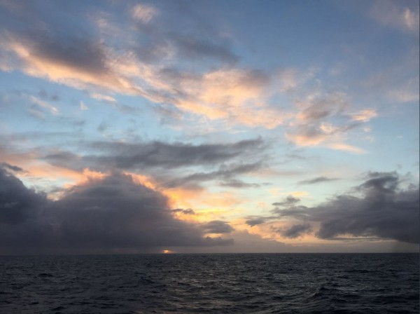 Clouds observed over the Southern Ocean on Jan. 29, 2018, during a field campaign involving the University of Washington that studied summer cloud cover around Antarctica.