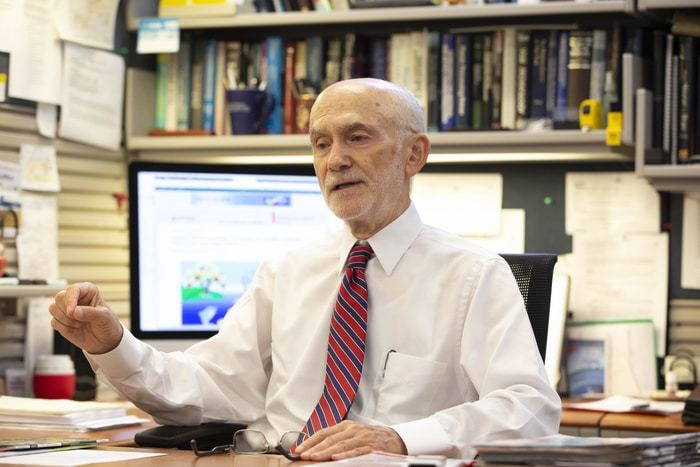 UC College of Engineering and Applied Science distinguished research professor Andrew Steckl, an Ohio Eminent Scholar, studies electrical, biomedical and materials engineering.  CREDIT Joseph Fuqua II/UC Creative