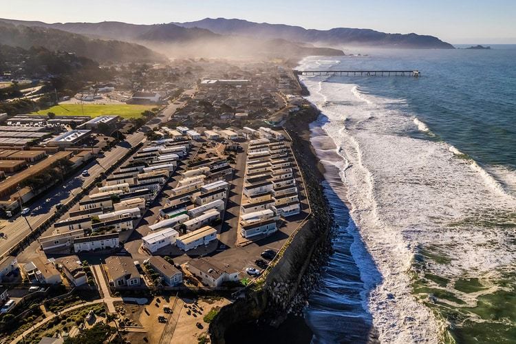 Aerial view of a mobile home park in Pacifica, a coastal city in California’s San Mateo County. (Image credit: Getty Images)