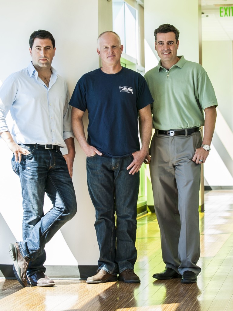 TeselaGen co-founders (left to right) Eduardo Abeliuk, Mike Fero and Nathan Hillson have licensed technology from JBEI. (Photo by Majed Abolfazli)