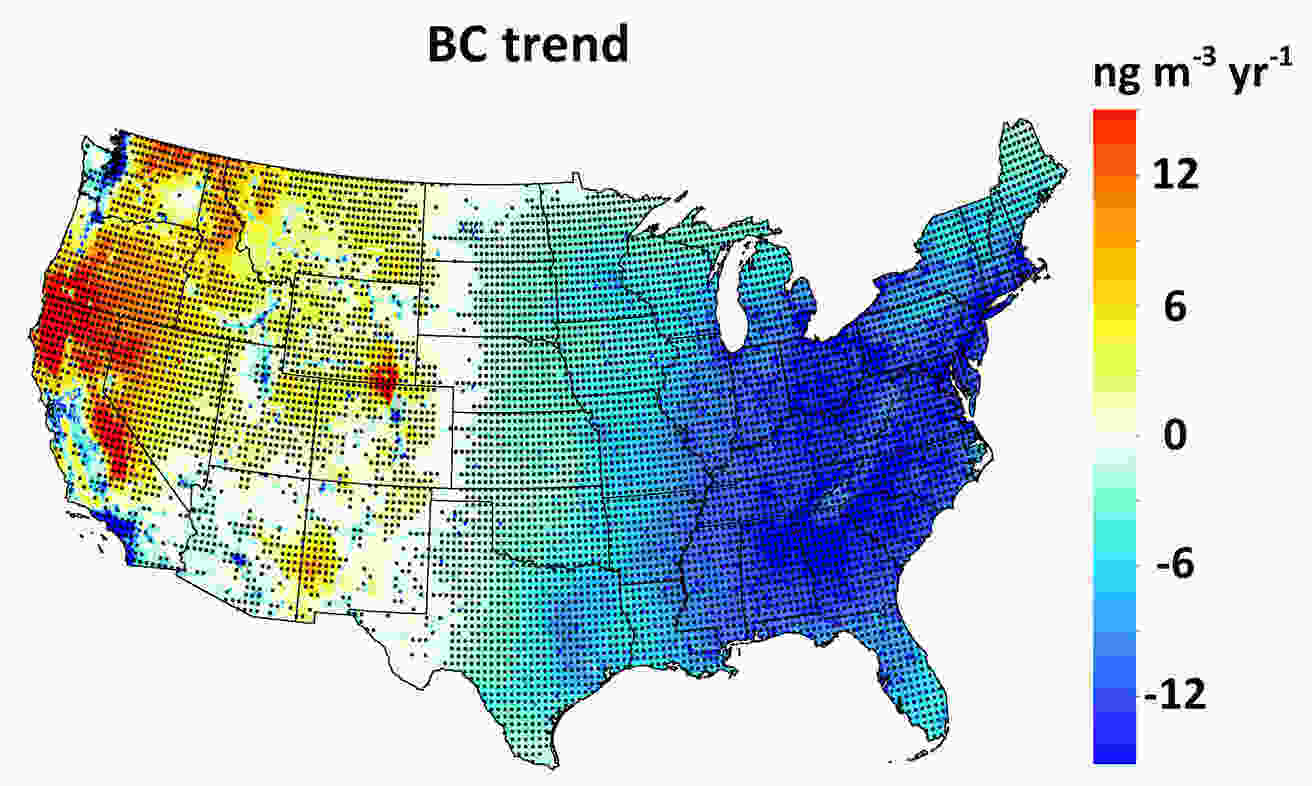 According to a recent study conducted by the University of Iowa, wildfires that have originated in the western United States and Canada have caused air quality to deteriorate. The study has revealed that this phenomenon has led to an increase in premature deaths, especially in fire-prone areas and regions located downwind. The research team has identified black carbon, a fine-particle air pollutant, as the primary cause of this problem. The map created by the researchers shows the regions with the highest concentrations of this pollutant, which has been linked with respiratory and heart diseases in humans.